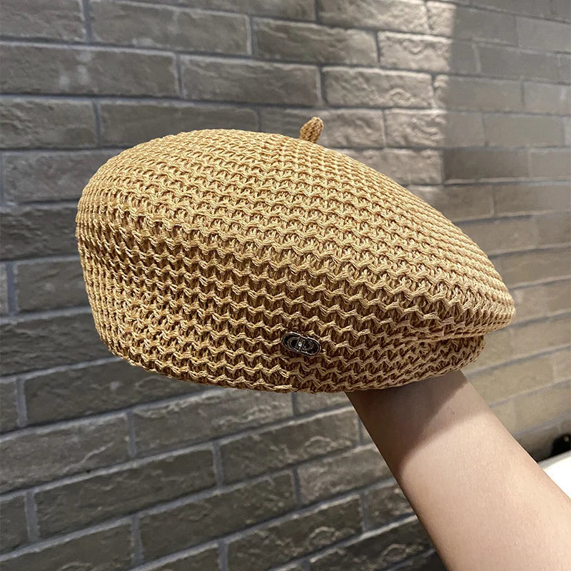 Béret d'été au crochet ajouré pour femme – vue 9