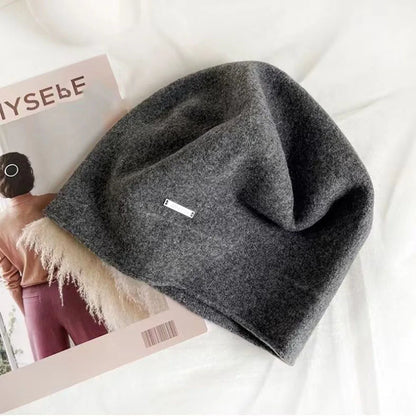 Béret d'hiver en laine mélangée uni pour femme – vue 7
