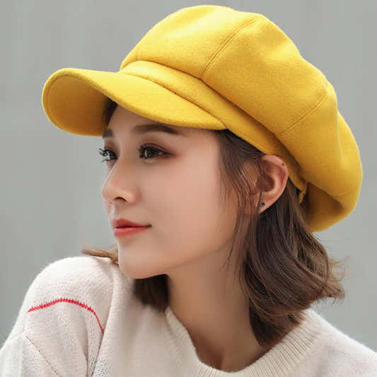 Béret octogonal uni style peintre pour femme – vue 1