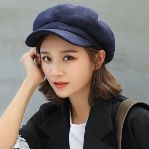 Béret octogonal uni style peintre pour femme – vue 10
