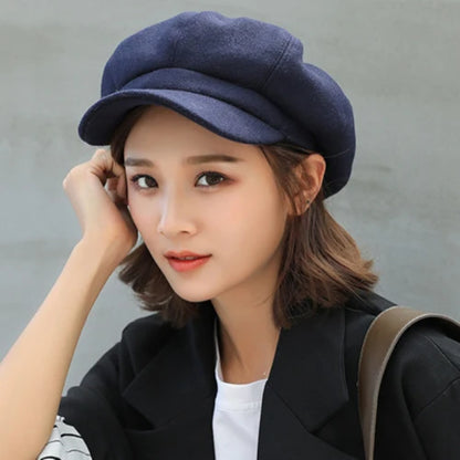Béret octogonal uni style peintre pour femme – vue 10