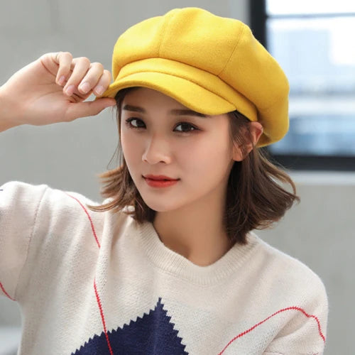 Béret octogonal uni style peintre pour femme – vue 11