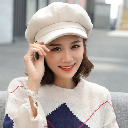 Béret octogonal uni style peintre pour femme – vue 12
