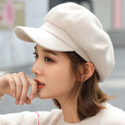 Béret octogonal uni style peintre pour femme – vue 2