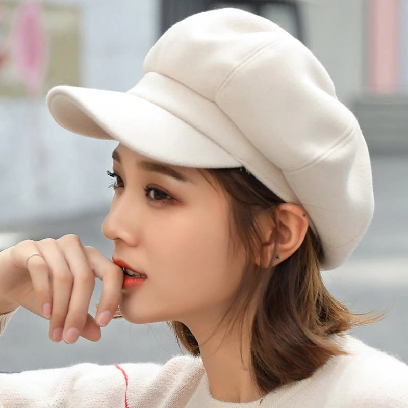Béret octogonal uni style peintre pour femme – vue 2