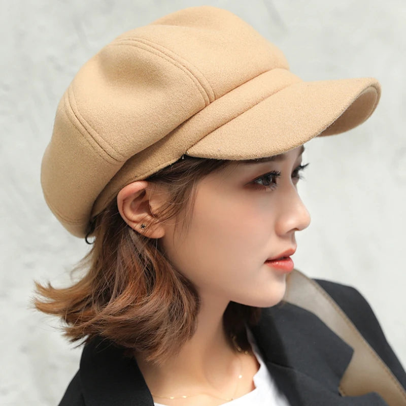 Béret octogonal uni style peintre pour femme – vue 5