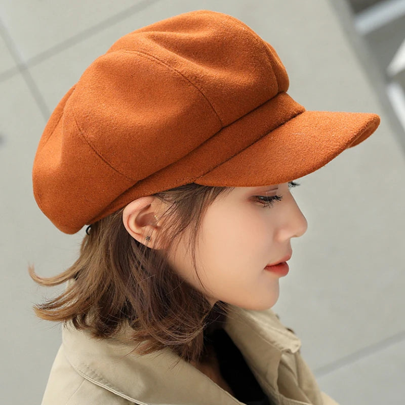 Béret octogonal uni style peintre pour femme – vue 6