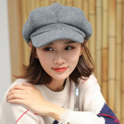 Béret octogonal uni style peintre pour femme – vue 7