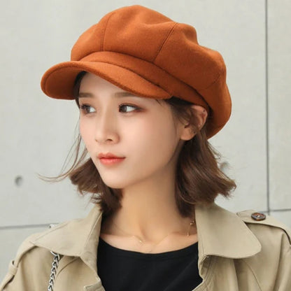 Béret octogonal uni style peintre pour femme – vue 8