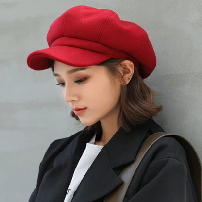 Béret octogonal uni style peintre pour femme – vue 9