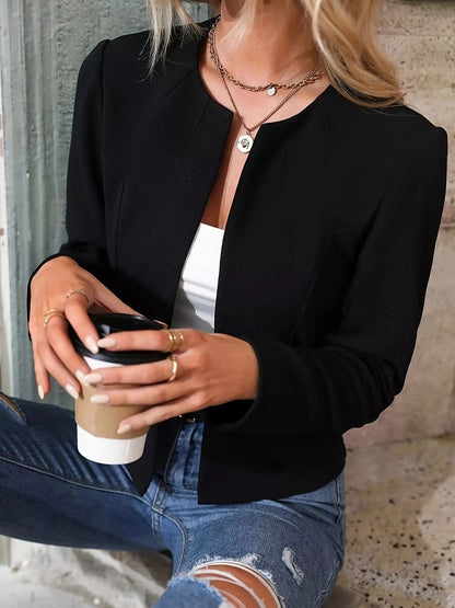 Blazer court ouvert sur le devant pour femme, coupe minimaliste – vue 7
