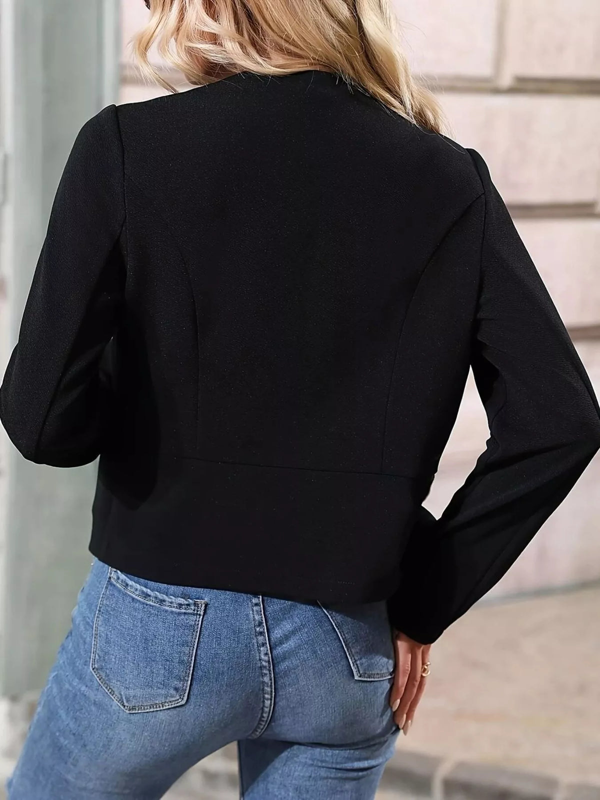 Blazer court ouvert sur le devant pour femme, coupe minimaliste – vue 9