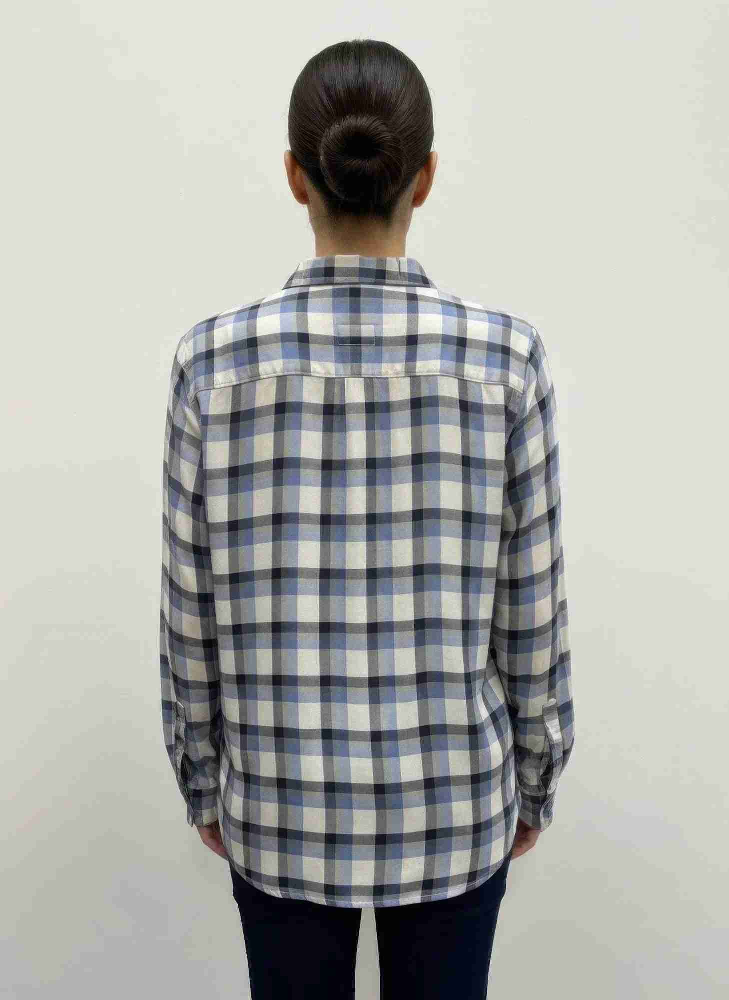Chemisier Femme Carreaux Erika – Rayonne Fluide Boutonné by Coqueta INC