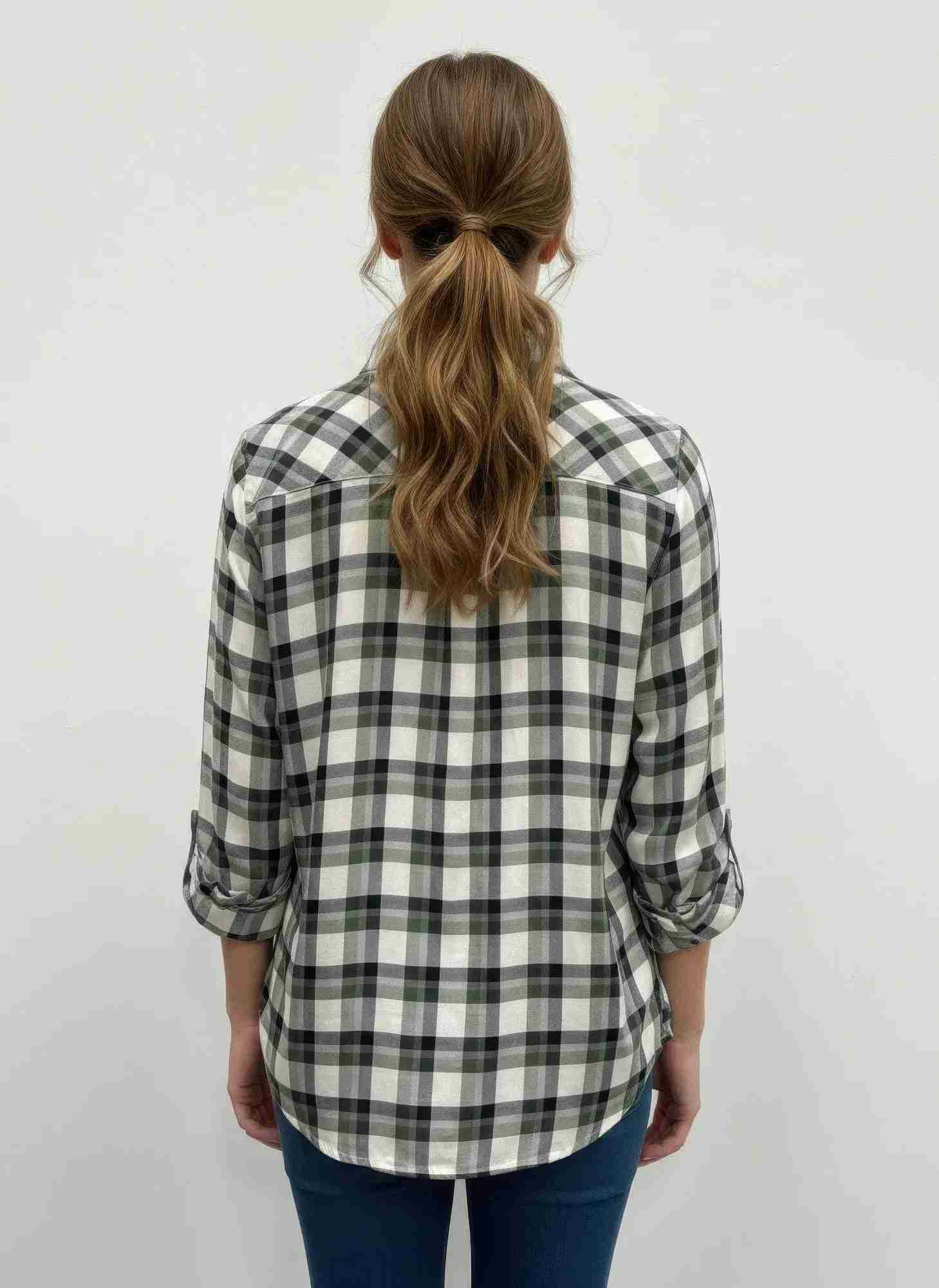 Chemisier Femme Carreaux Erika – Rayonne Fluide Boutonné by Coqueta INC