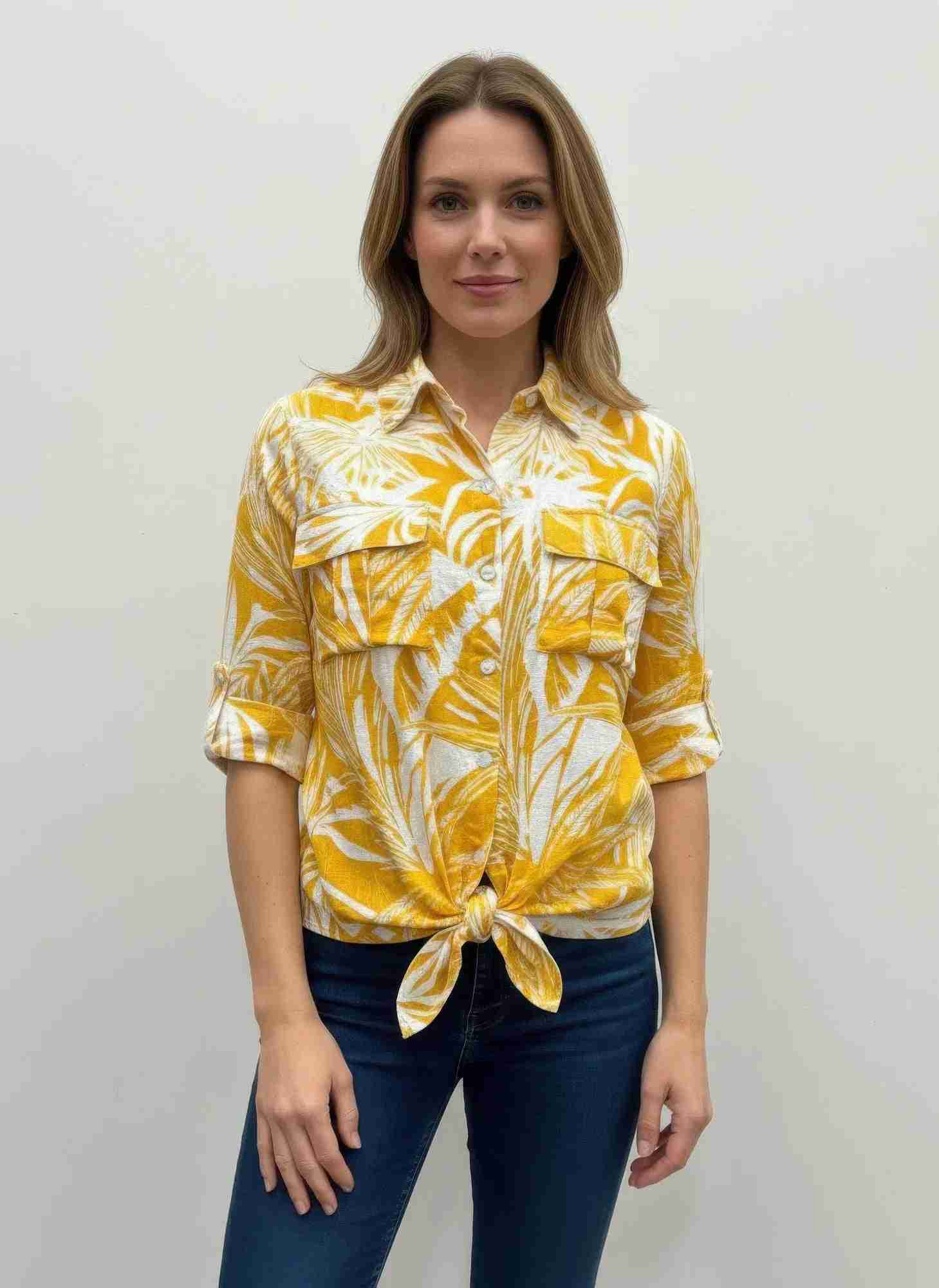 Chemise Femme Coton Imprimée Manches 3/4 Confort Élégant Oléna-FashionFashion