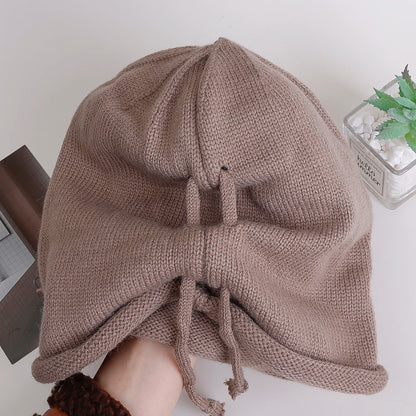 Bonnet baggy tricoté unisexe à cordon de serrage – vue 5
