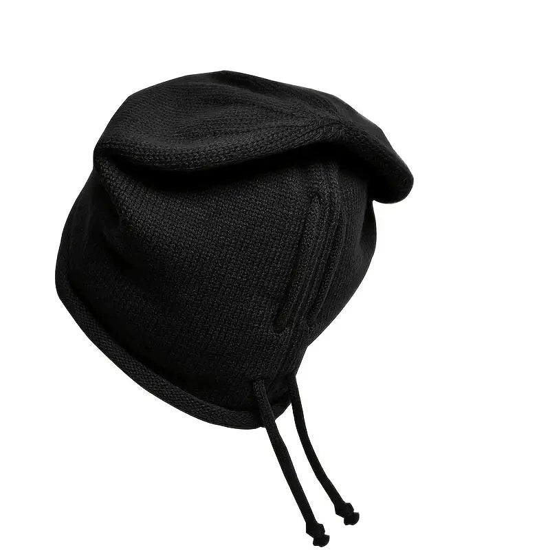 Bonnet baggy tricoté unisexe à cordon de serrage – vue 9