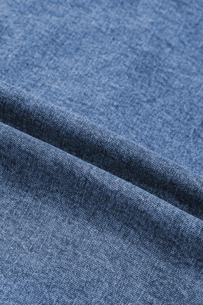 Gilet Sans Manches Denim Bleu Boutons Fente Avant Style Western Femme - Oléna-Fashion