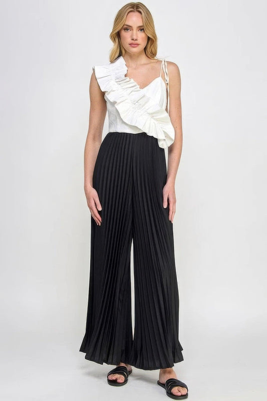 Cami Asymmetrical Ruffle Detail Pleated Bottom Jumpsuit - Premium jumsuit - Shop now at Oléna-Fashion