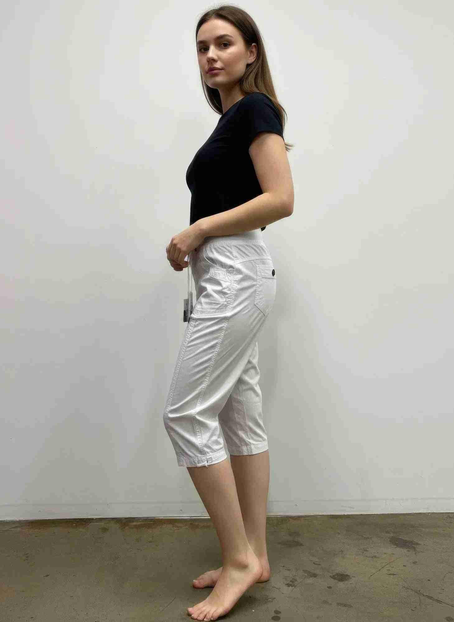 Capri Femme Coton Stretch - Taille Élastique Confort Chic by CCWHOLESALECLOTHING