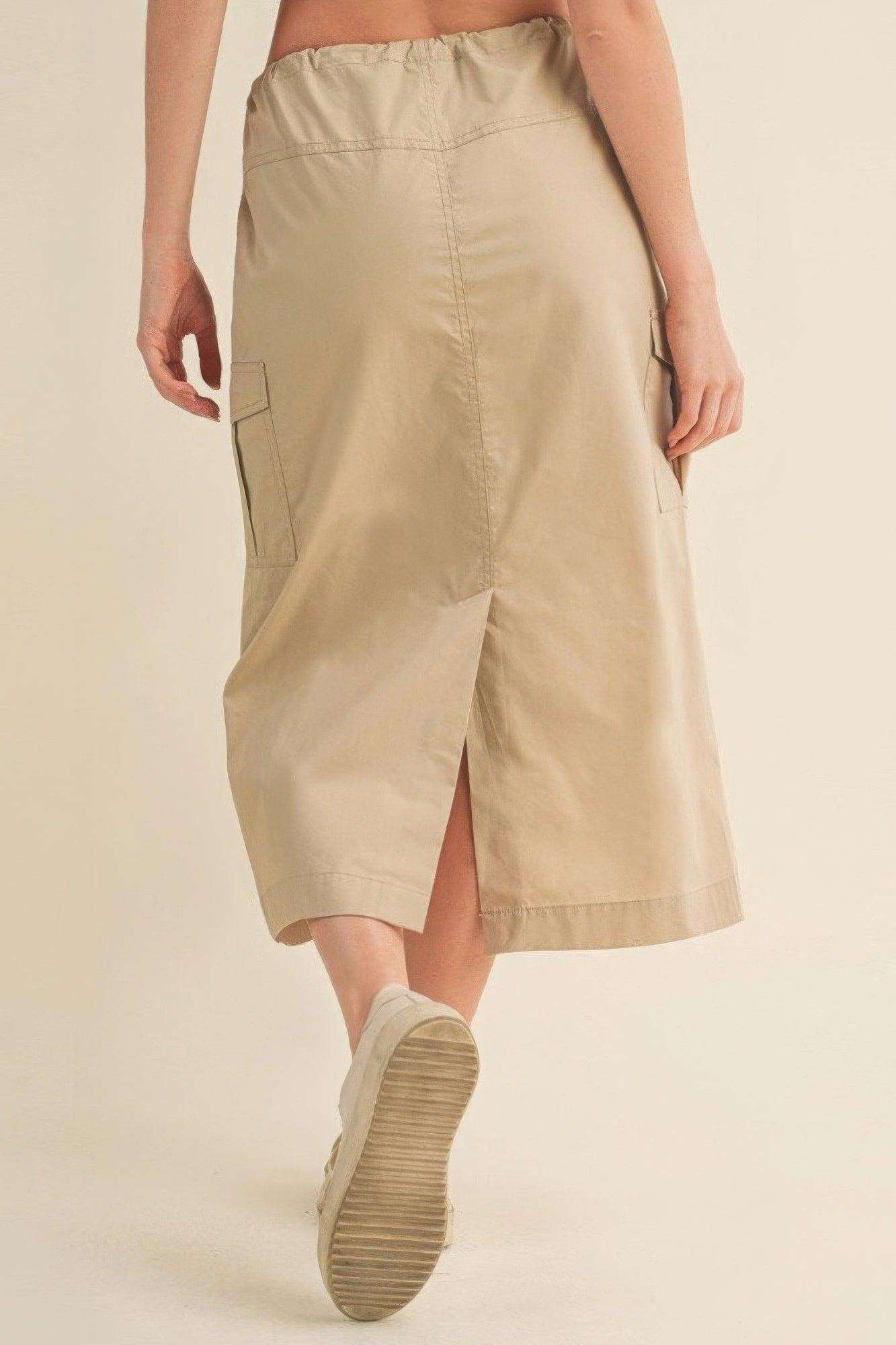 Cargo Skirt With Drawstring Midi Skirt - Premium  - Shop now at Oléna-Fashion