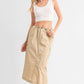 Cargo Skirt With Drawstring Midi Skirt - Premium  - Shop now at Oléna-Fashion