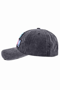 Casquette baseball femme gris délavé, couture arrière et petit patch sur le côté