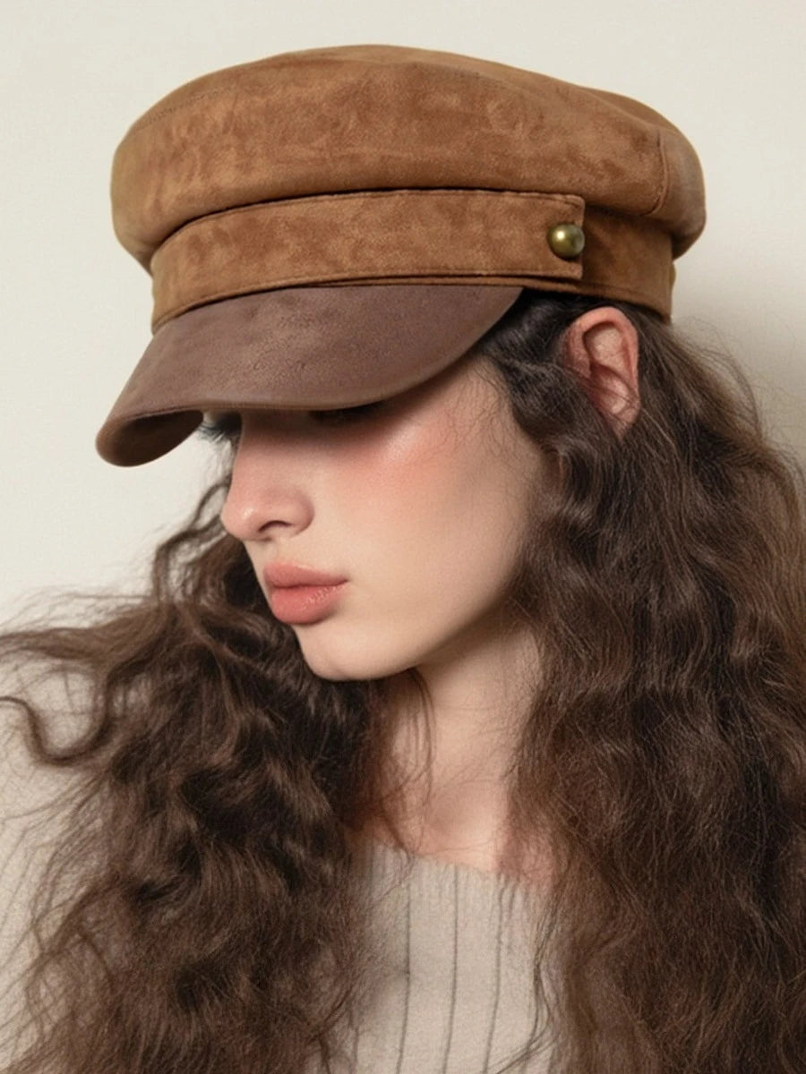 Casquette gavroche effet daim pour femme – vue 1