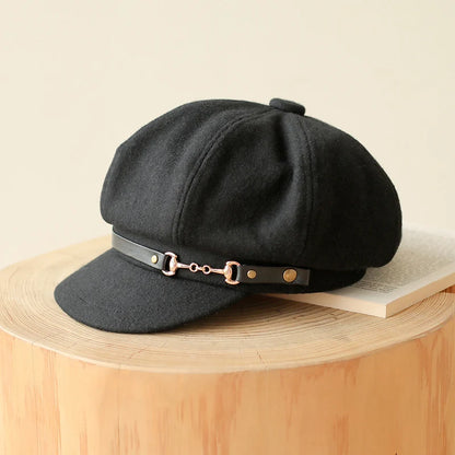 Casquette gavroche octogonale en feutre pour femme – vue 4