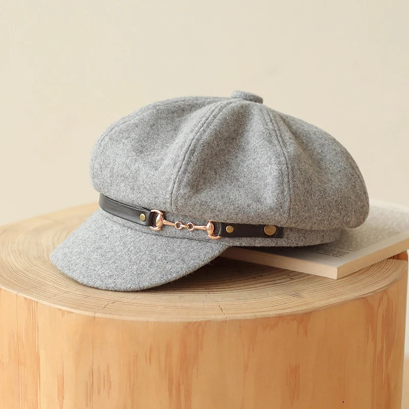 Casquette gavroche octogonale en feutre pour femme – vue 5