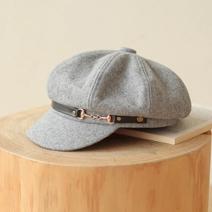 Casquette gavroche octogonale en feutre pour femme – vue 5