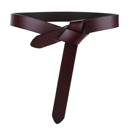 Ceinture corset en cuir de vache pour femme, sangle nouée – vue 2