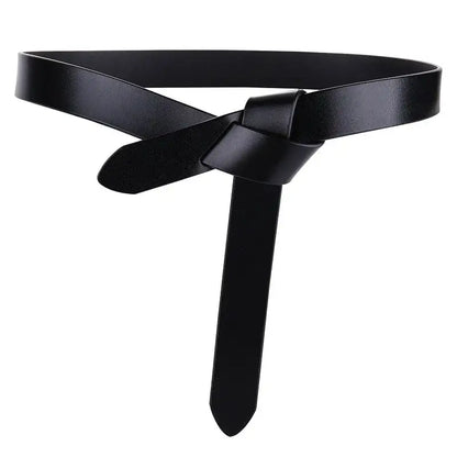 Ceinture corset en cuir de vache pour femme, sangle nouée – vue 3