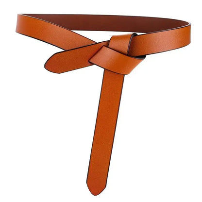 Ceinture corset en cuir de vache pour femme, sangle nouée – vue 6