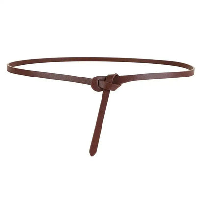 Ceinture corset en cuir de vache pour femme, sangle nouée – vue 8