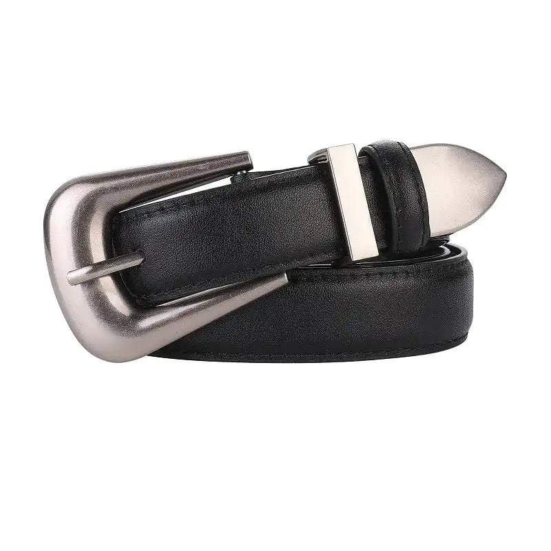Ceinture en cuir pour femme à boucle en métal doré – vue 10