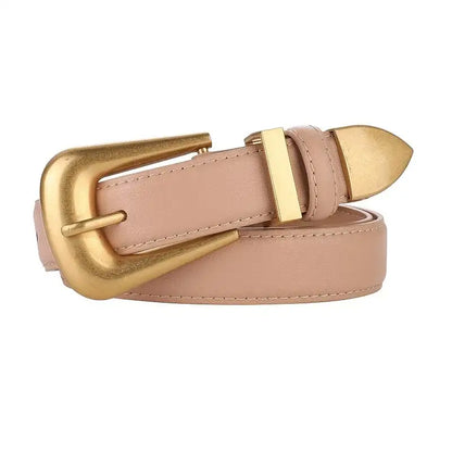Ceinture en cuir pour femme à boucle en métal doré – vue 11