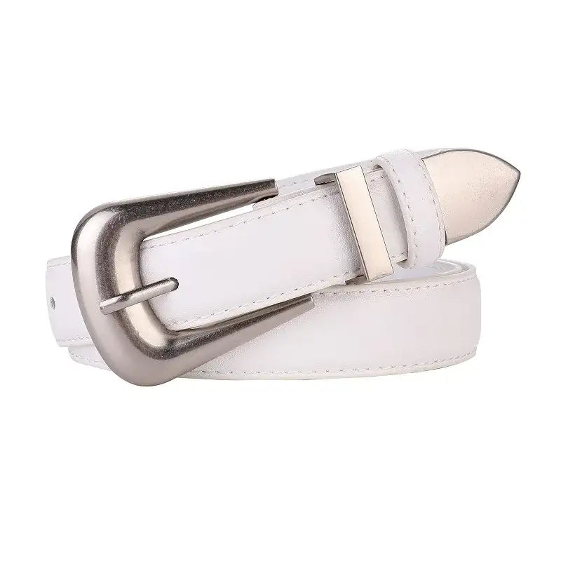 Ceinture en cuir pour femme à boucle en métal doré – vue 14