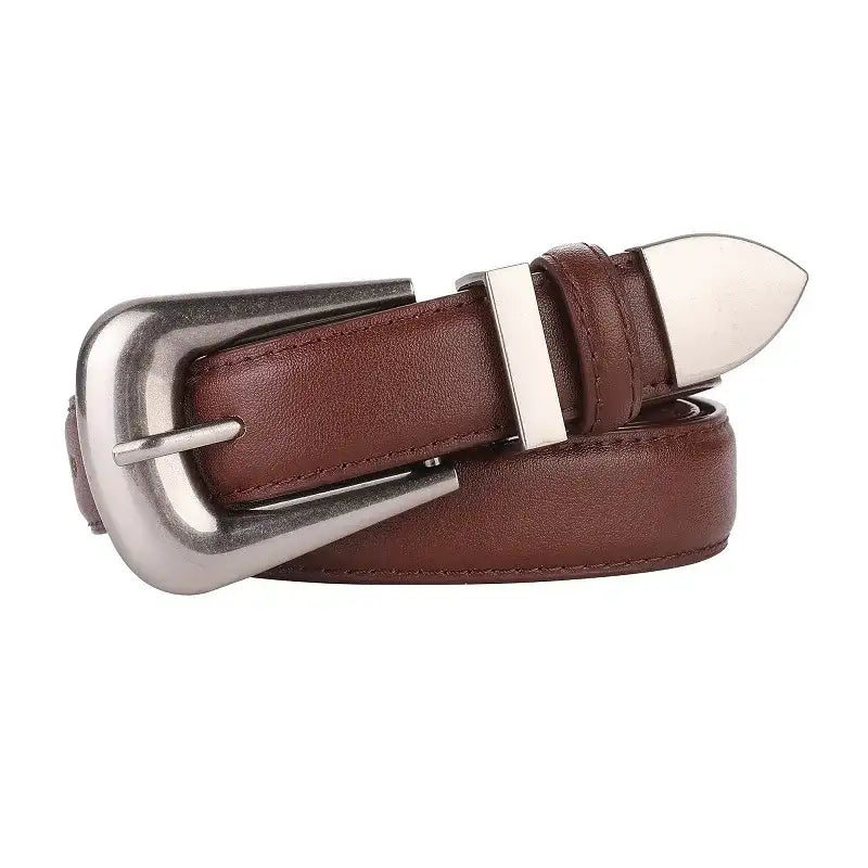 Ceinture en cuir pour femme à boucle en métal doré – vue 15