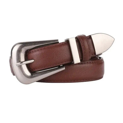 Ceinture en cuir pour femme à boucle en métal doré – vue 15