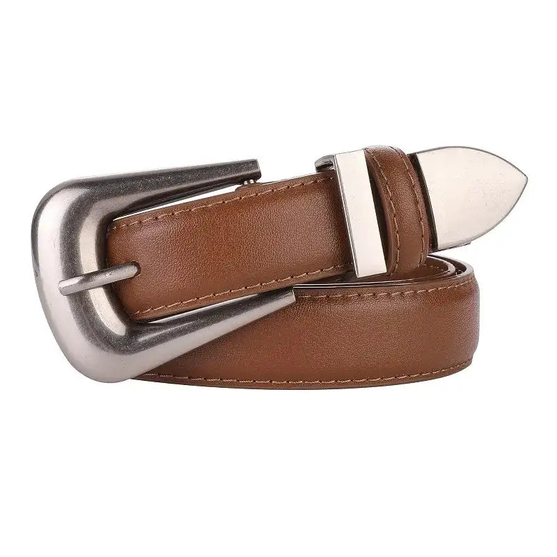 Ceinture en cuir pour femme à boucle en métal doré – vue 9