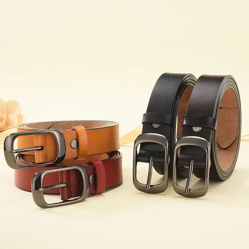 Ceinture en cuir réglable pour femme, style décontracté – vue 4