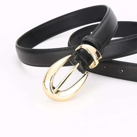 Ceinture en cuir véritable pour femme à boucle à ardillon – vue 1
