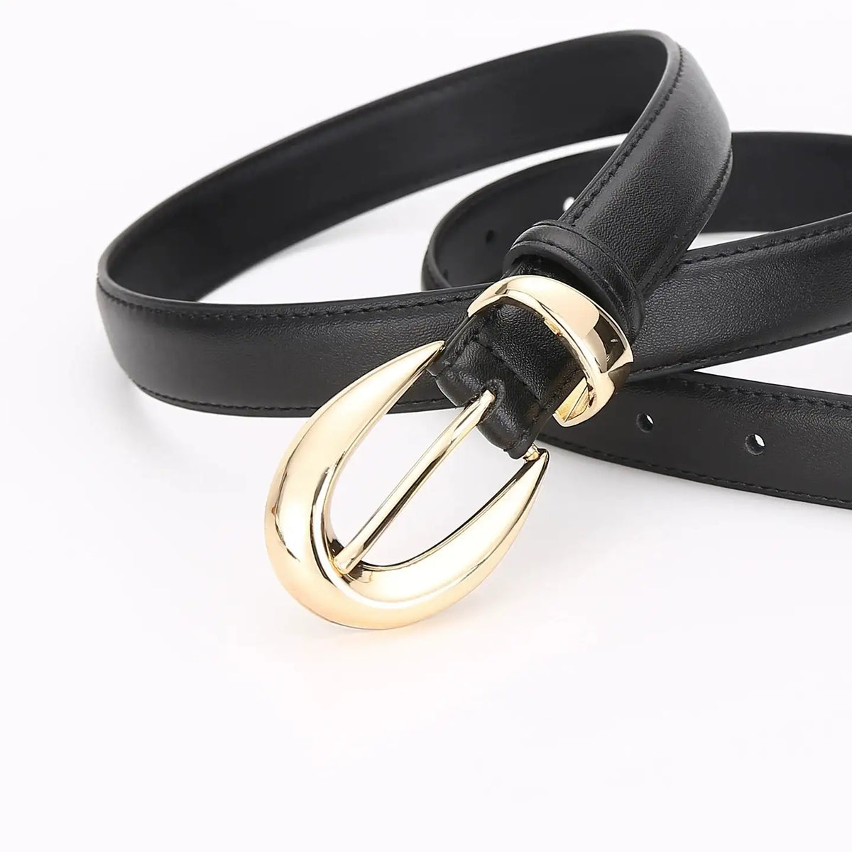 Ceinture en cuir véritable pour femme à boucle à ardillon – vue 1