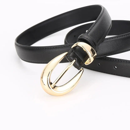 Ceinture en cuir véritable pour femme à boucle à ardillon – vue 1