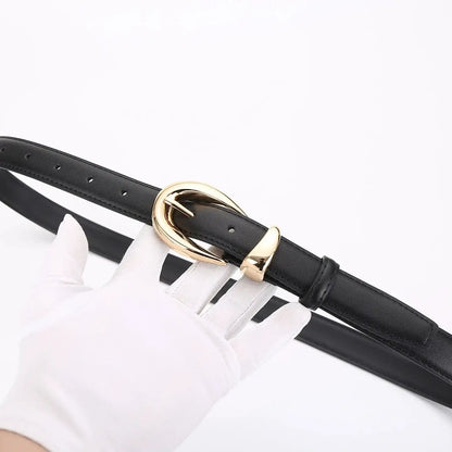 Ceinture en cuir véritable pour femme à boucle à ardillon – vue 2
