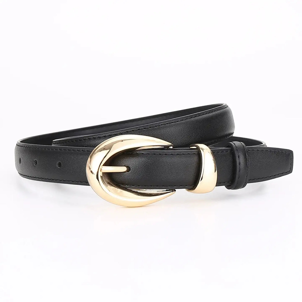 Ceinture en cuir véritable pour femme à boucle à ardillon – vue 3