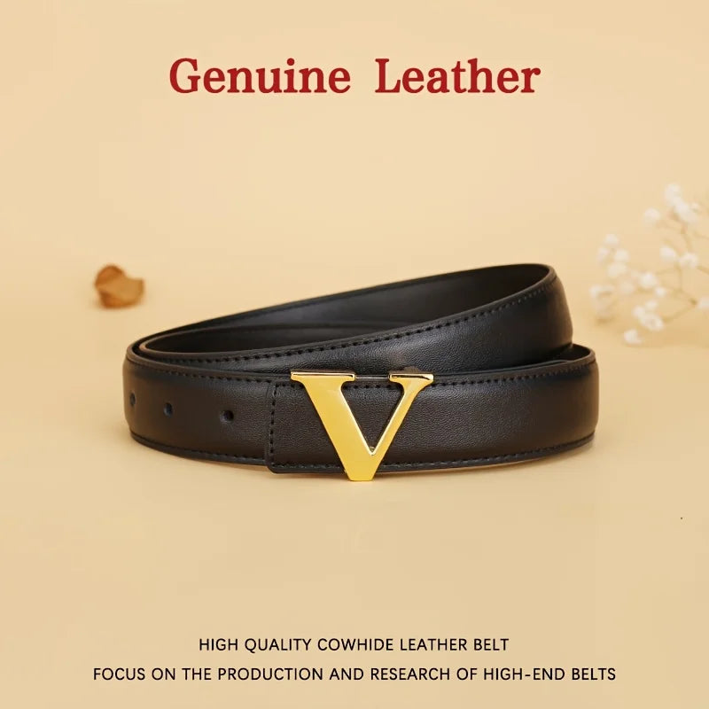 Ceinture élégante en cuir véritable pour femme – vue 3