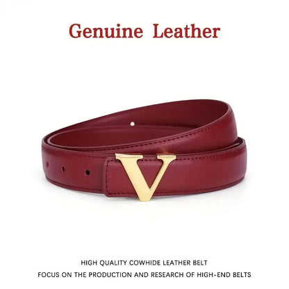 Ceinture élégante en cuir véritable pour femme – vue 7