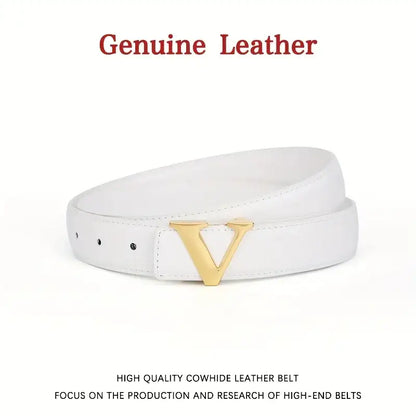 Ceinture élégante en cuir véritable pour femme – vue 8